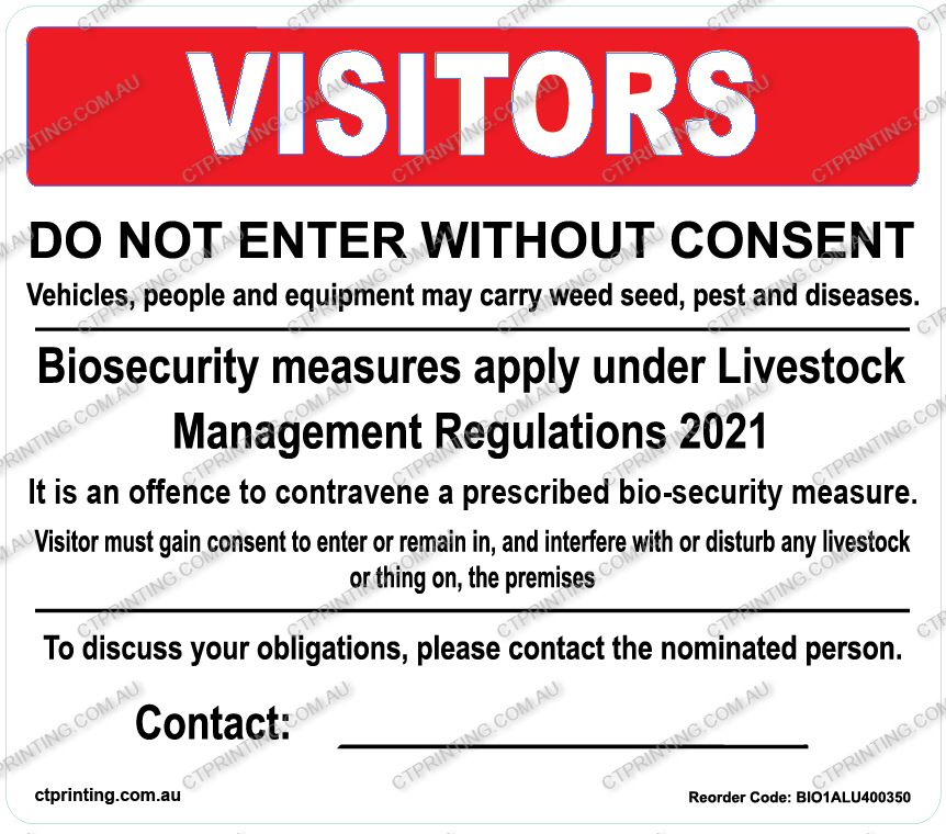 Biosecurity Sign – Alupanel