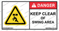 Keep Clear of Swing Area Sticker