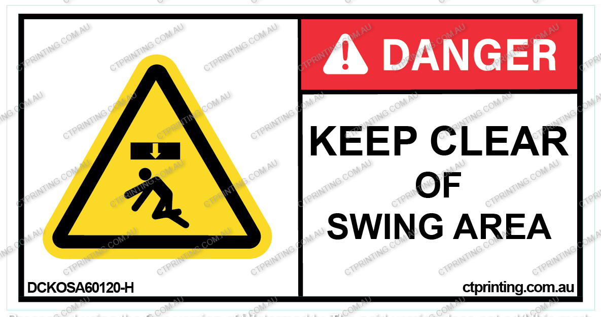 Keep Clear of Swing Area Sticker