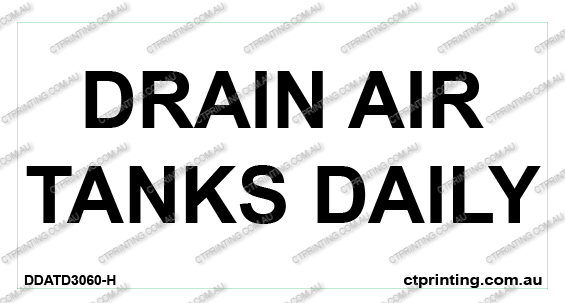 Drain Air Tanks Daily Sticker