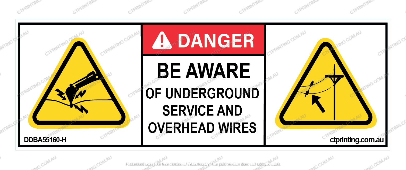 Underground Work Sticker Be Aware of Overhead and Underground Services Sticker – CT Printing