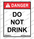 Do Not Drink Sticker
