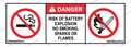 Risk of Battery Explosion Sticker
