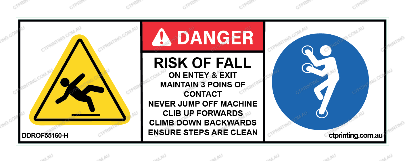 Risk of Fall Sticker 3 Points of Contact Sticker
