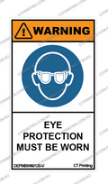 Eye Protection Must Be Worn Sticker