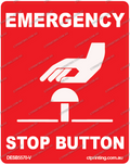 Emergency Stop Button Sticker