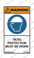 Head Protection Must Be Worn Sticker