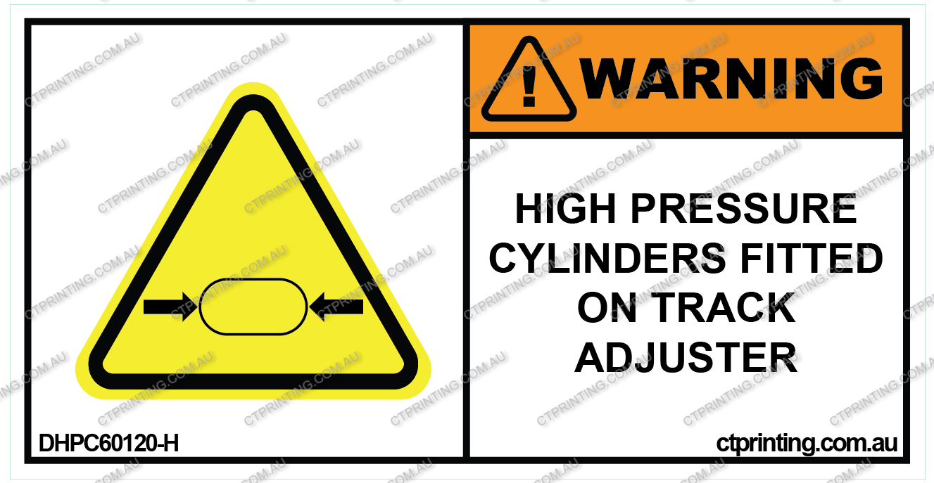 High Pressure Cylinders Fitted Sticker