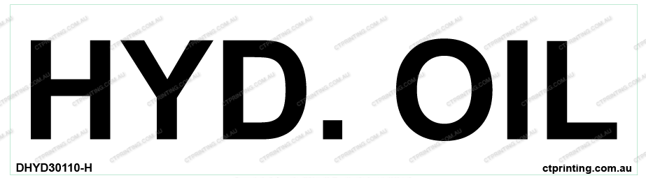 Hydraulic Oil Sticker