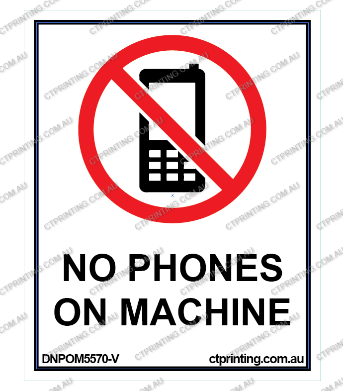 No Phones on Machine Sticker