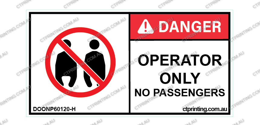 Operator Only - No Passengers Sticker