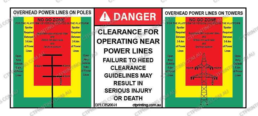 Power Line Clearance Sticker