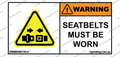 Seatbelts Must Be Worn Sticker